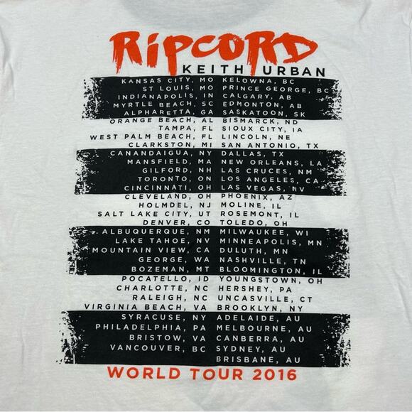 NWOT Keith Urban Ripcord 2016 World Tour Concert Ringer tee Medium - Picture 3 of 6